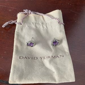 DAVID YURMAN Silver Infinity Earrings Amethyst